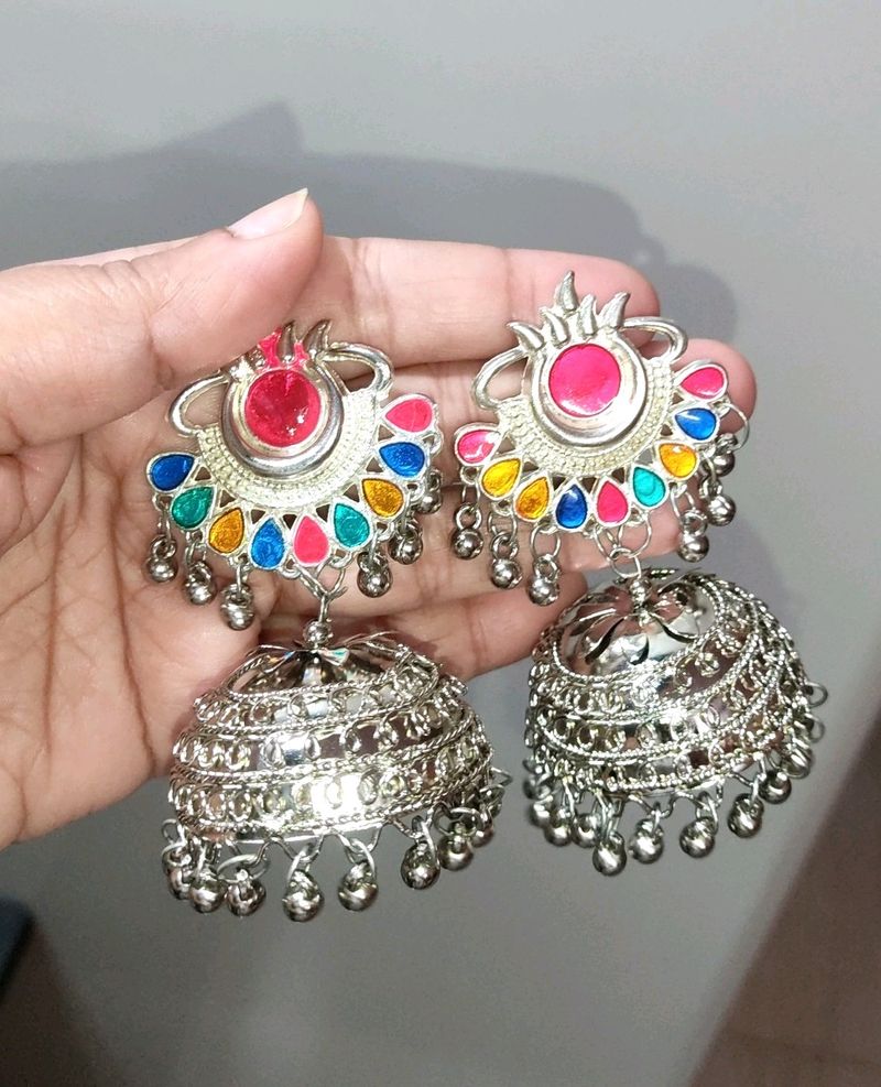 A Beautiful Oxidized Jhumka