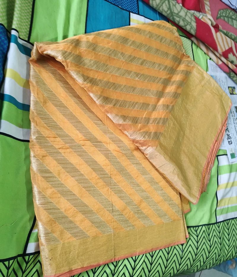 Beautiful Yellow - Golden Handloom Saree