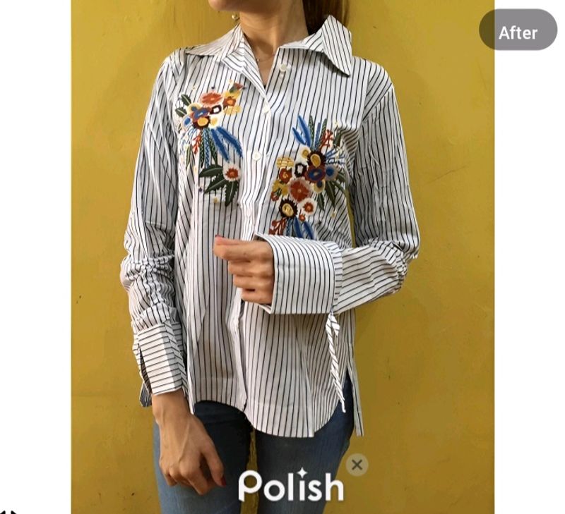 New Premium Cotton Stripped Embroidery Shirt