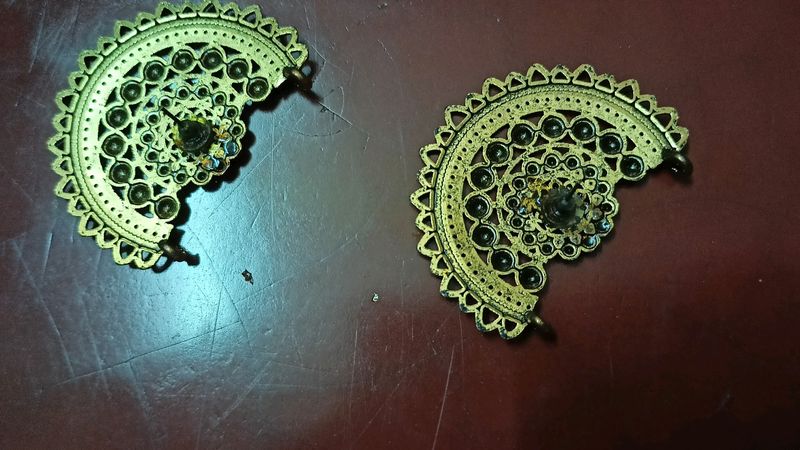 Golden Oxidised Earrings