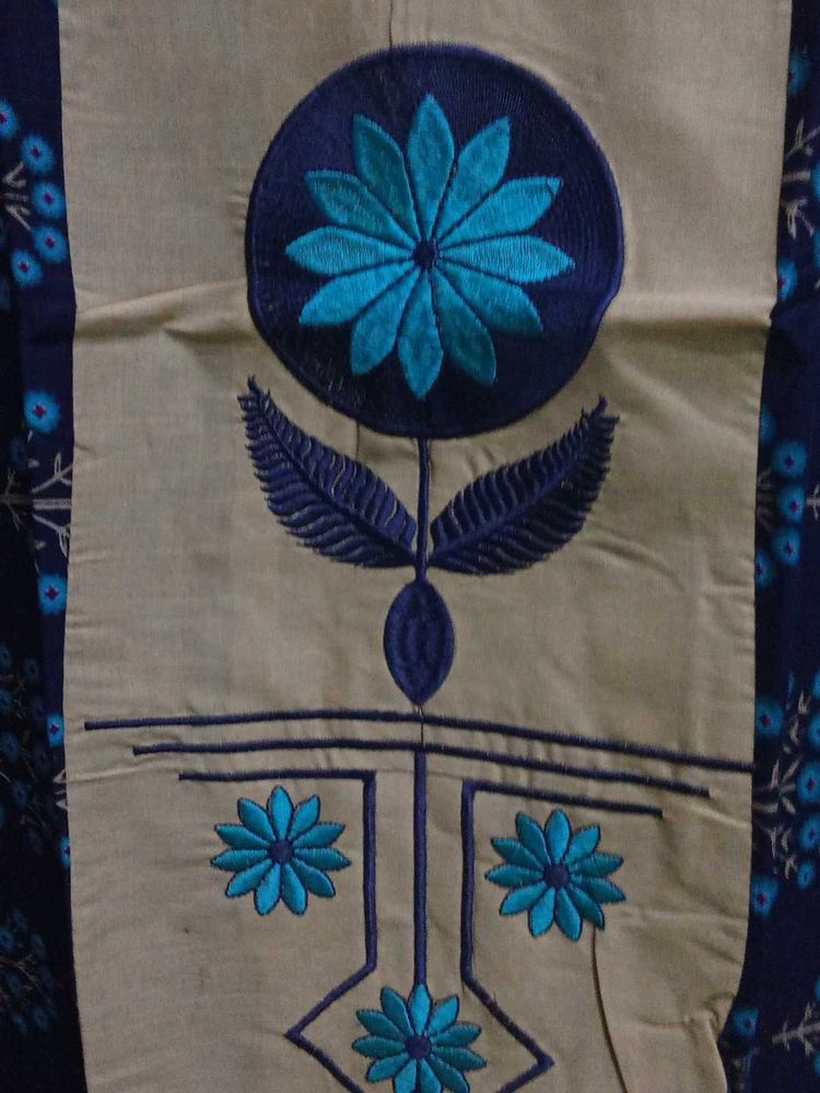 Blue Colour Fully Embroidery Kurti