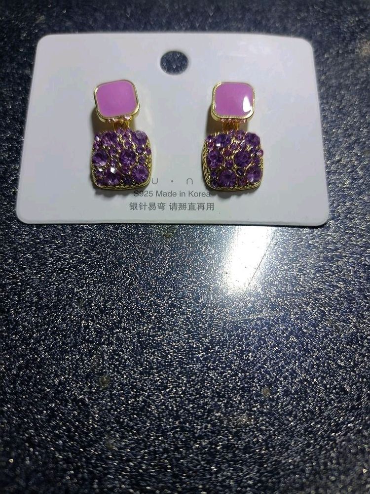 Unused Purple Studded Earrings