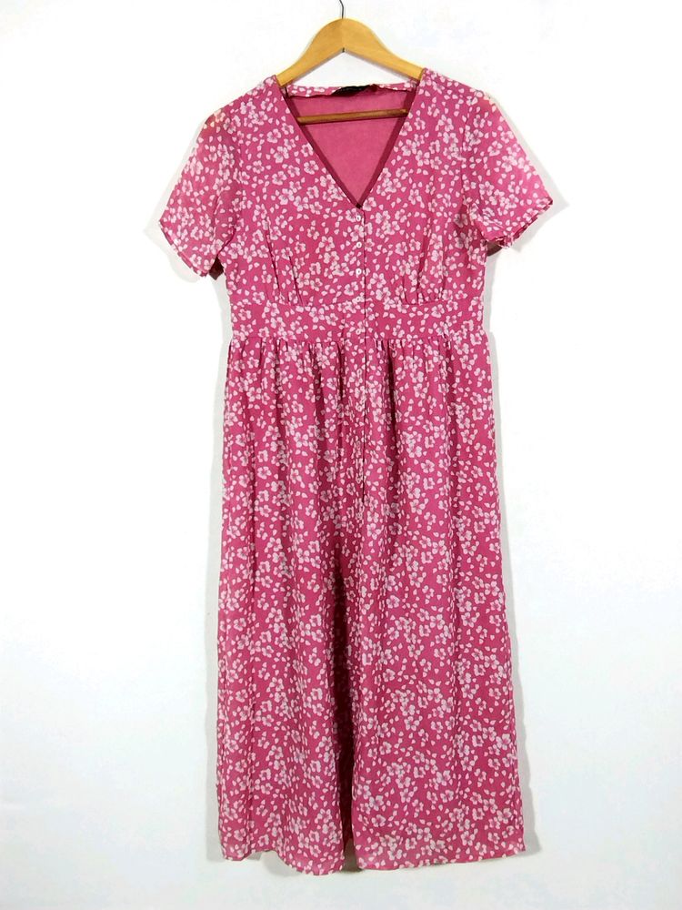 Mast & Harbour Pink Floral Printed Dress (Women)