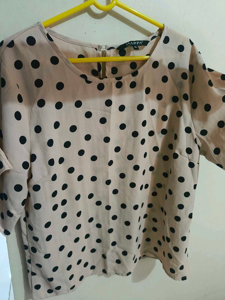 Black Polka Dot Top