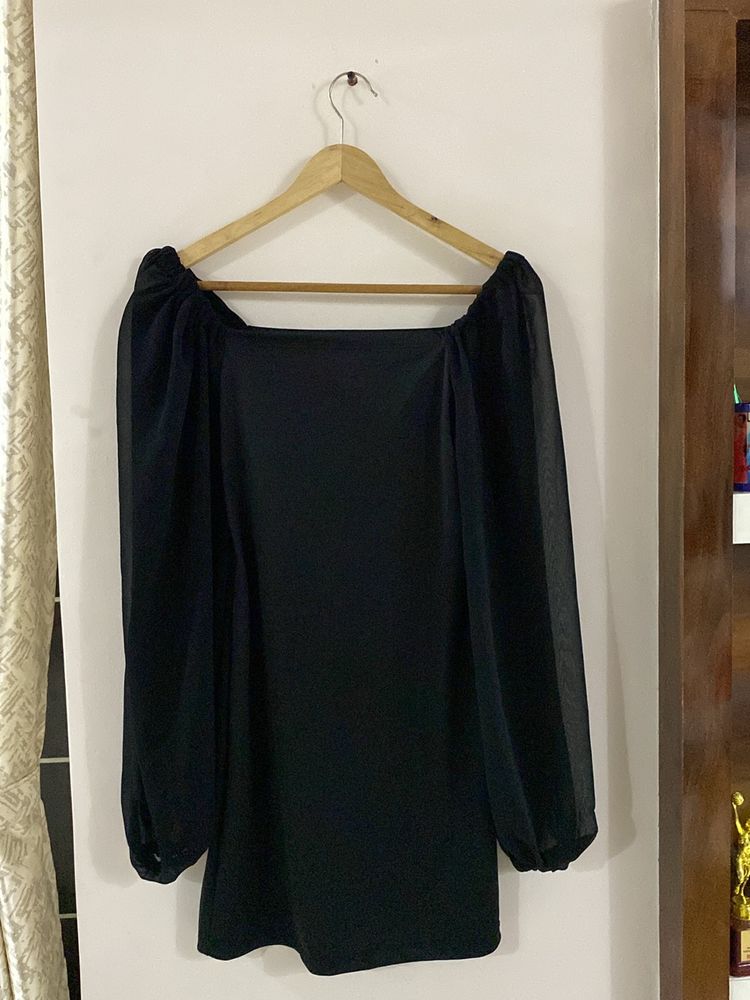 OffShoulder Black Bodycon Dress