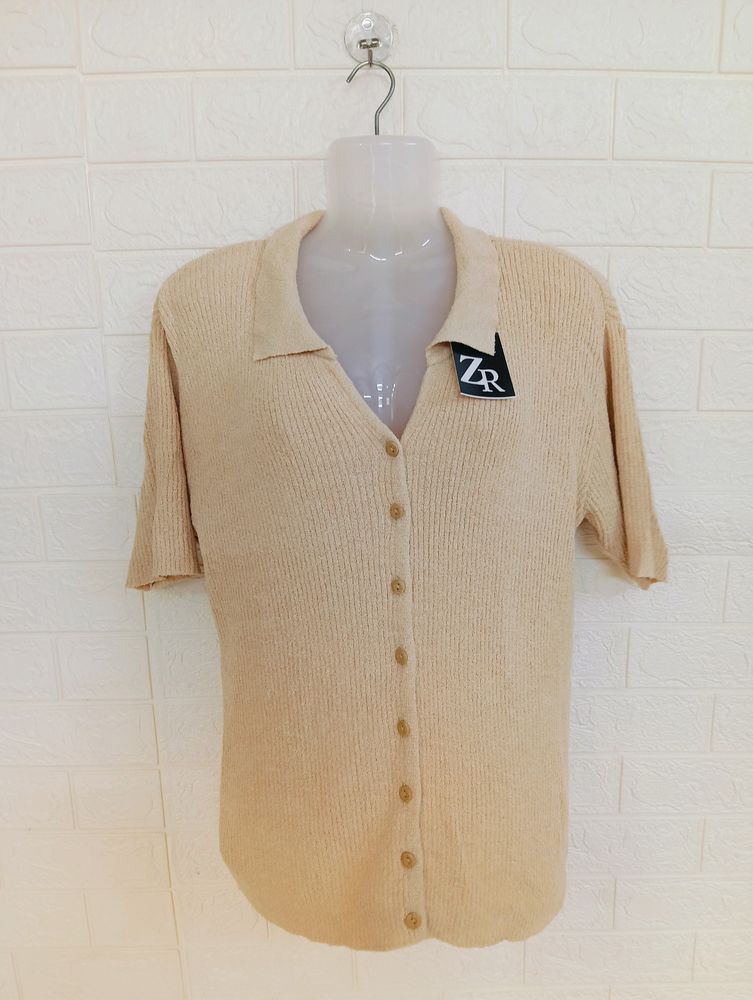 Beige Sweater Half Shirts