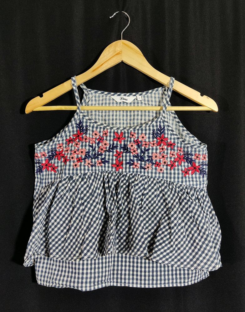 Checked Crop Top For Woman | Bust 33