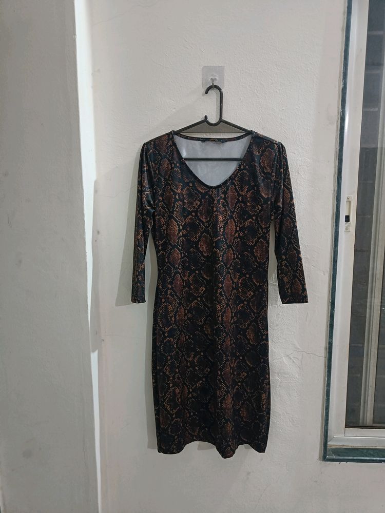 Sheath Dress, Snake Skin Print