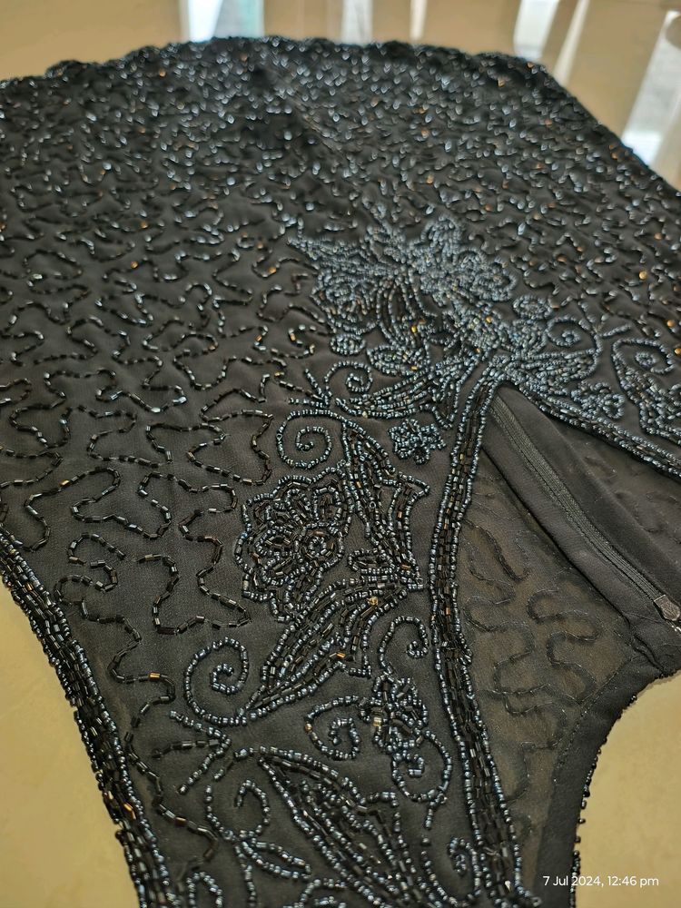 Perfect, Heavy Beadwork Black Top