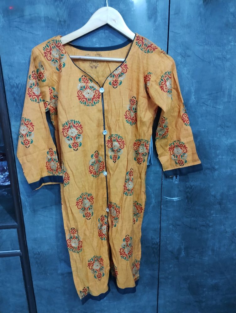 Oil Print Kurta With Full Sleeves