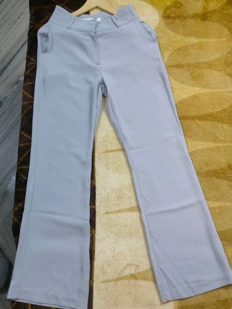 Grey Bell Buttom Trouser