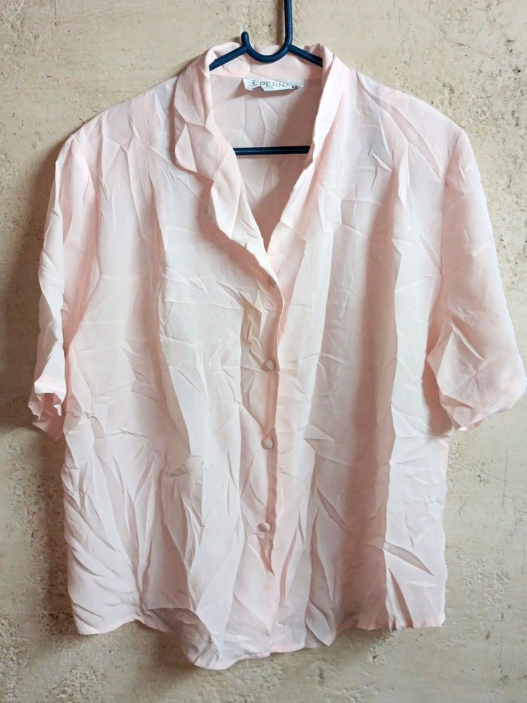 🇫🇷 Ladies Oversized Formal Shirt Top Pink