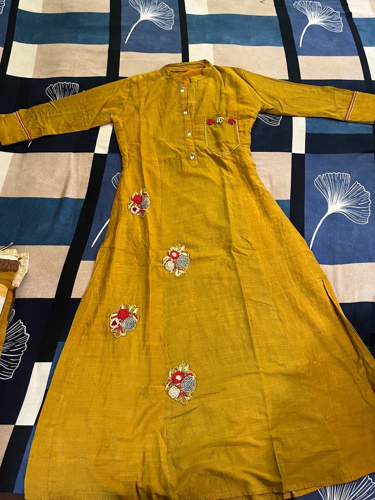 Mustard Kurta For Women