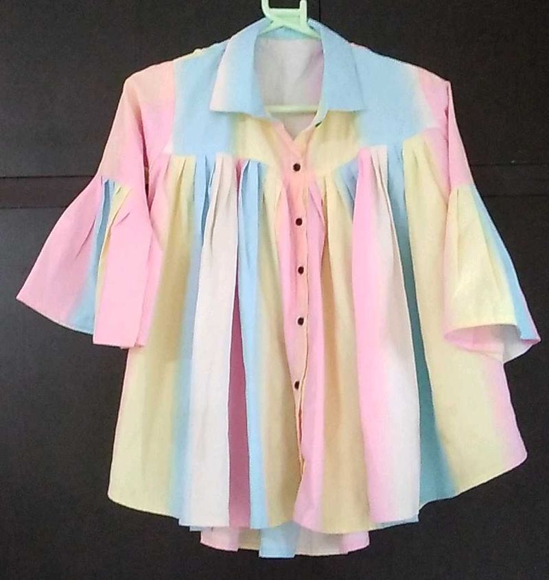 Multicolour Flared Cape Shirt