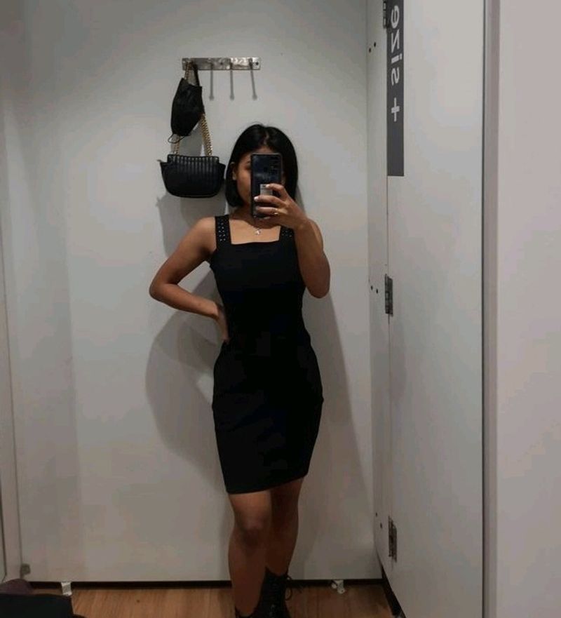 Black Bodycon Dress, Size XS