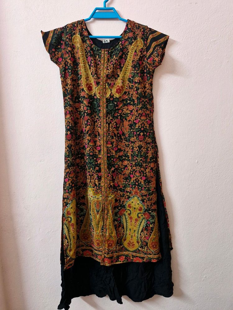 Rithaarya Black Multicolored Kurti