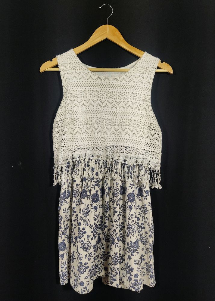 White Floral Printed Dress For Women | Bust 34 | W