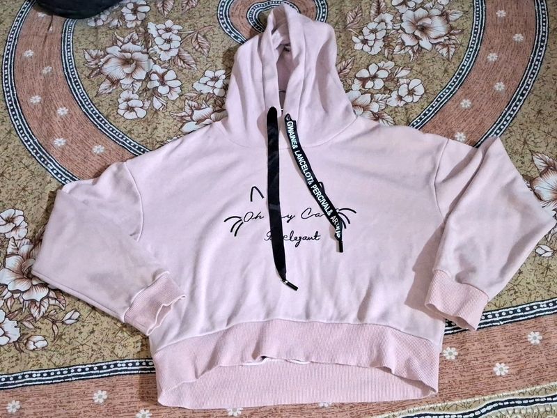 CUTE PEACH CROP HOODIE