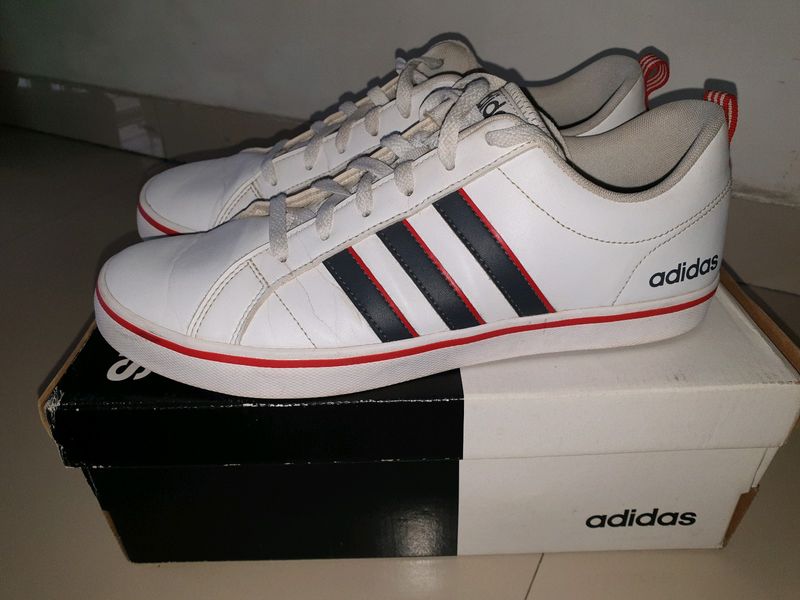 Adidas Vs Pace shoes white black red