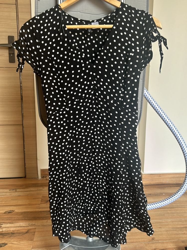 Polka Dot Micro Sleeve Mini Dress