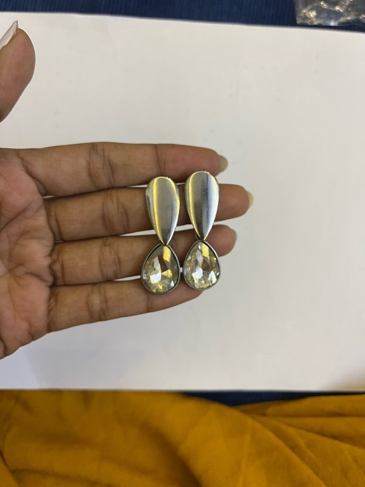 Silver Stone Earrings