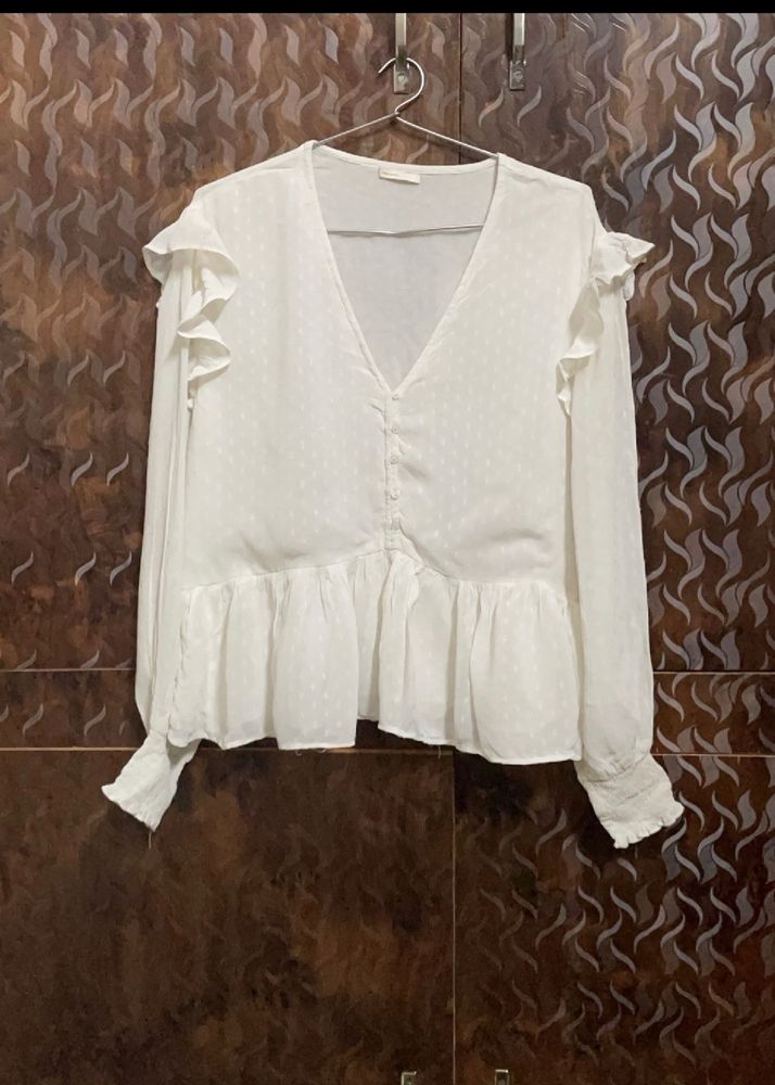 H&M old money White Top