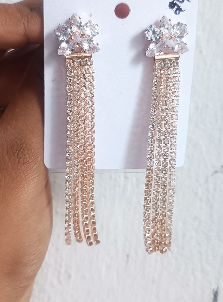 Rose Gold Stone Earrings