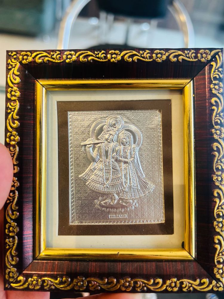 Radha Krishna 999 Silver mini frame