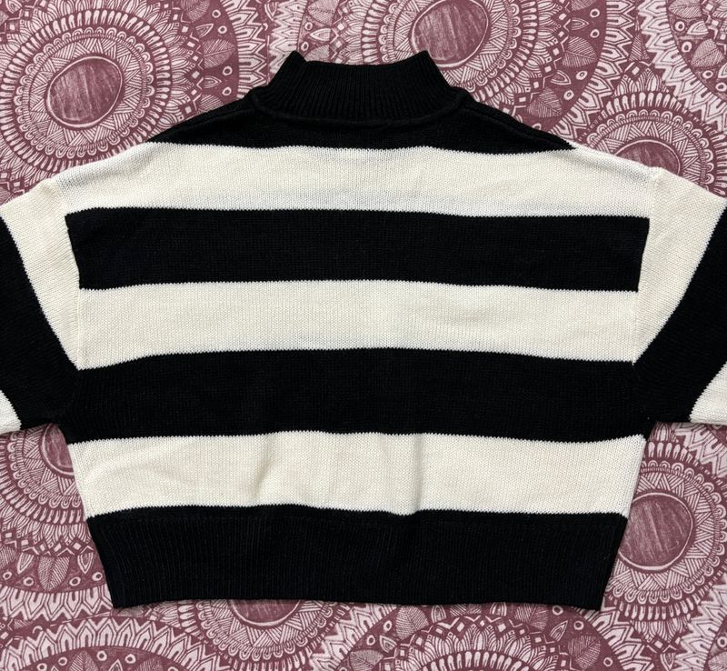 H&M Polo Neck Striped Sweater