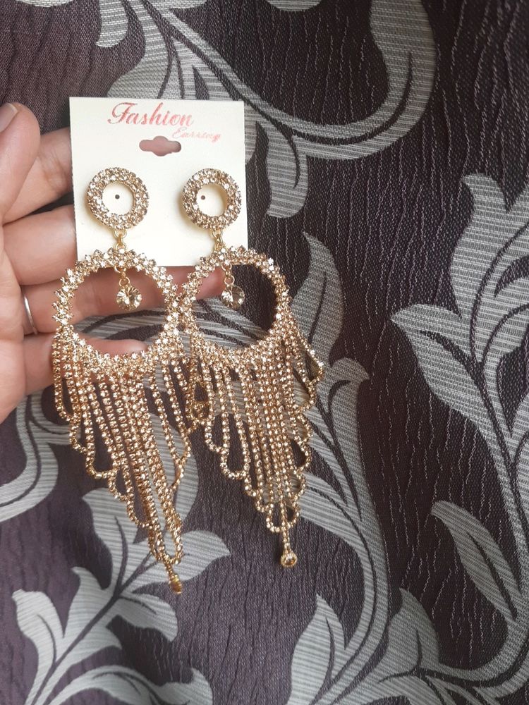 Gold Stone Party Wear Earing