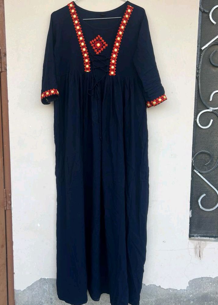 Dark Blue Long Kurta