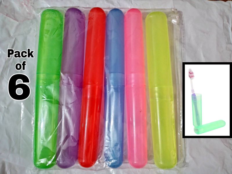 Toothbrush Container (Pack of 6)- Kewalraj & Co Tooth brush Cap, Caps, Cover, Covers, Case, Holder, Cases, travel, home use