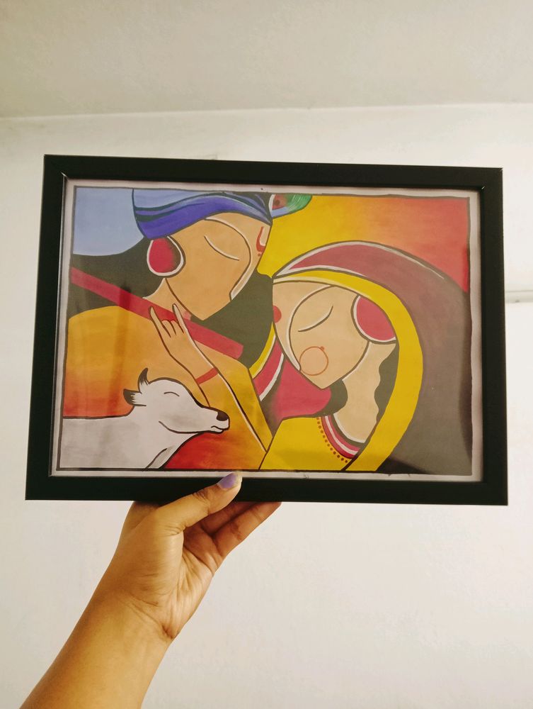 Radha Krishna Painting With Frame 🖼️