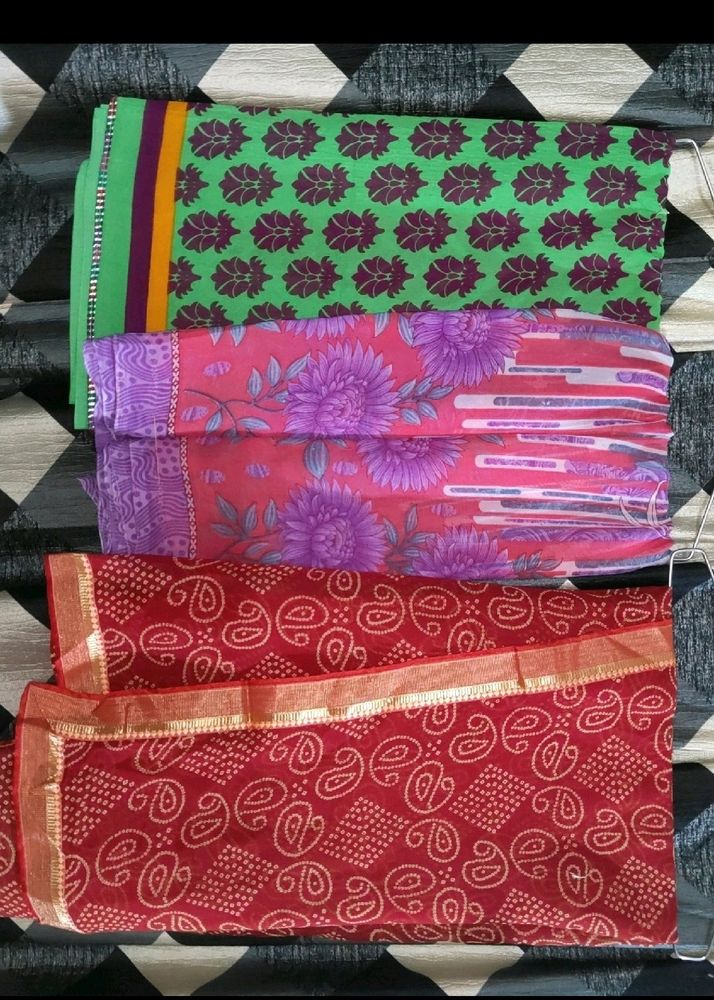 Combo Of 3 Saree With Blouse