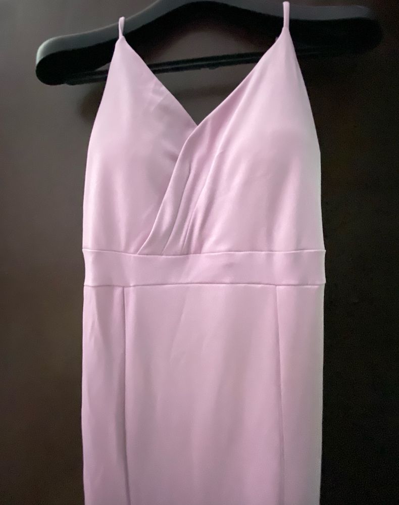 Fishtail Slit Padded Pink Dress