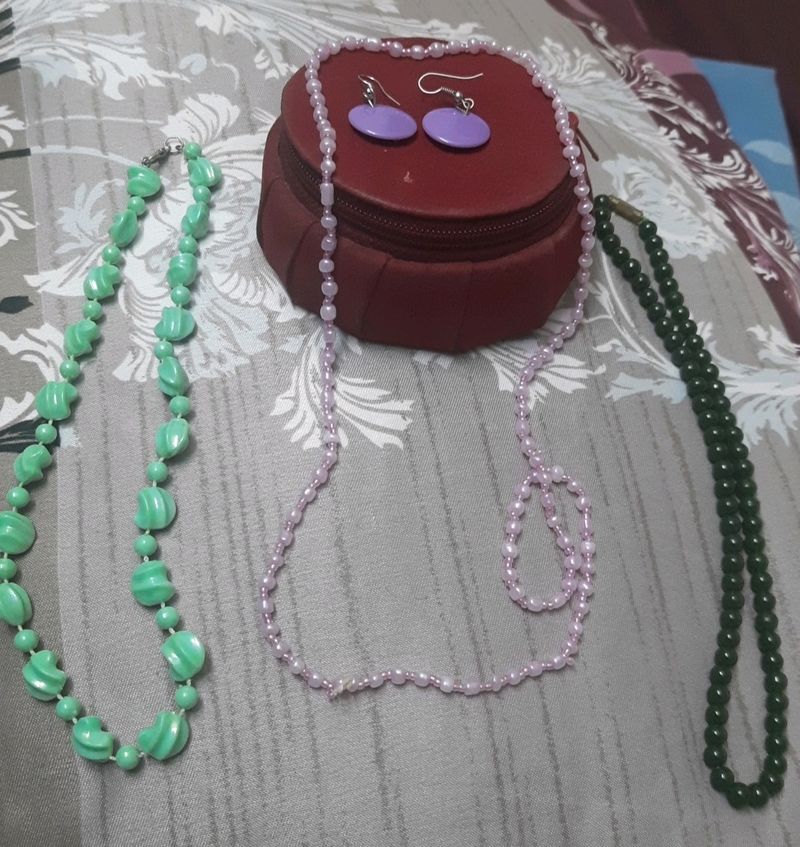 Combo Of 3 Neckpieces And an Earring Pair