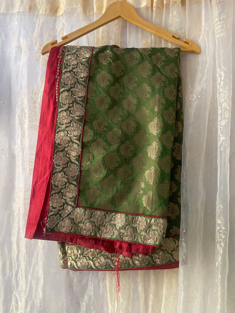 Green And Red Saree