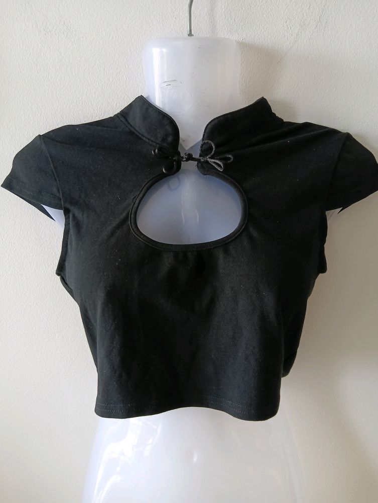 Madarin Collar Crop Top From Singapore