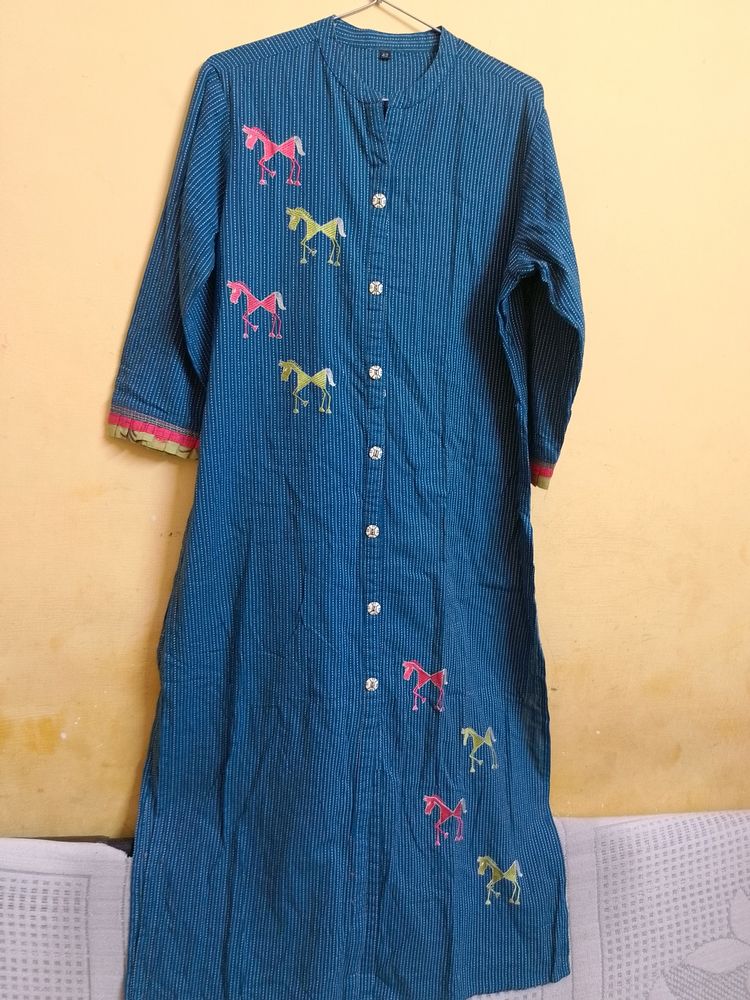 Blue Cotton Kurta