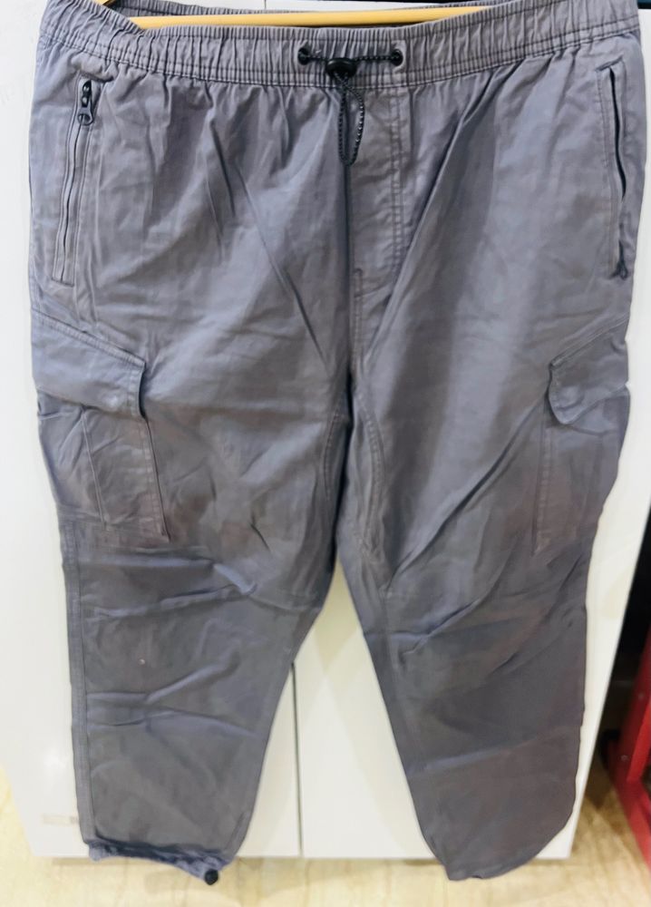 Straight Fit Grey Cargo Comfort 32 Waist