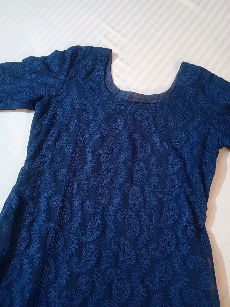 Blue Chicken Karo Kurti Beautiful