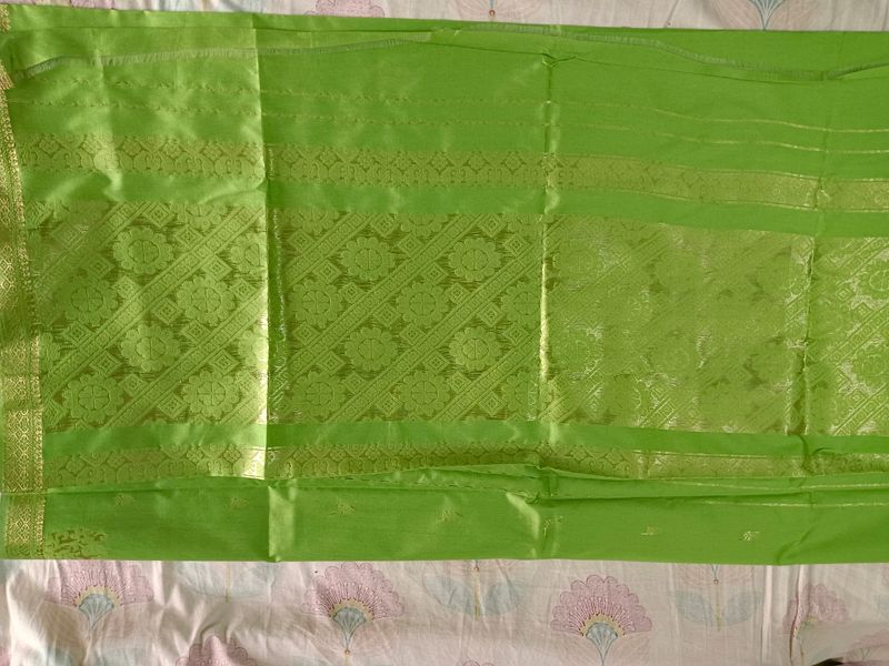 Parrot Green Saree