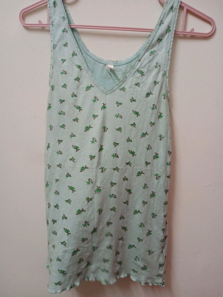 Vest Top With Lace Trim