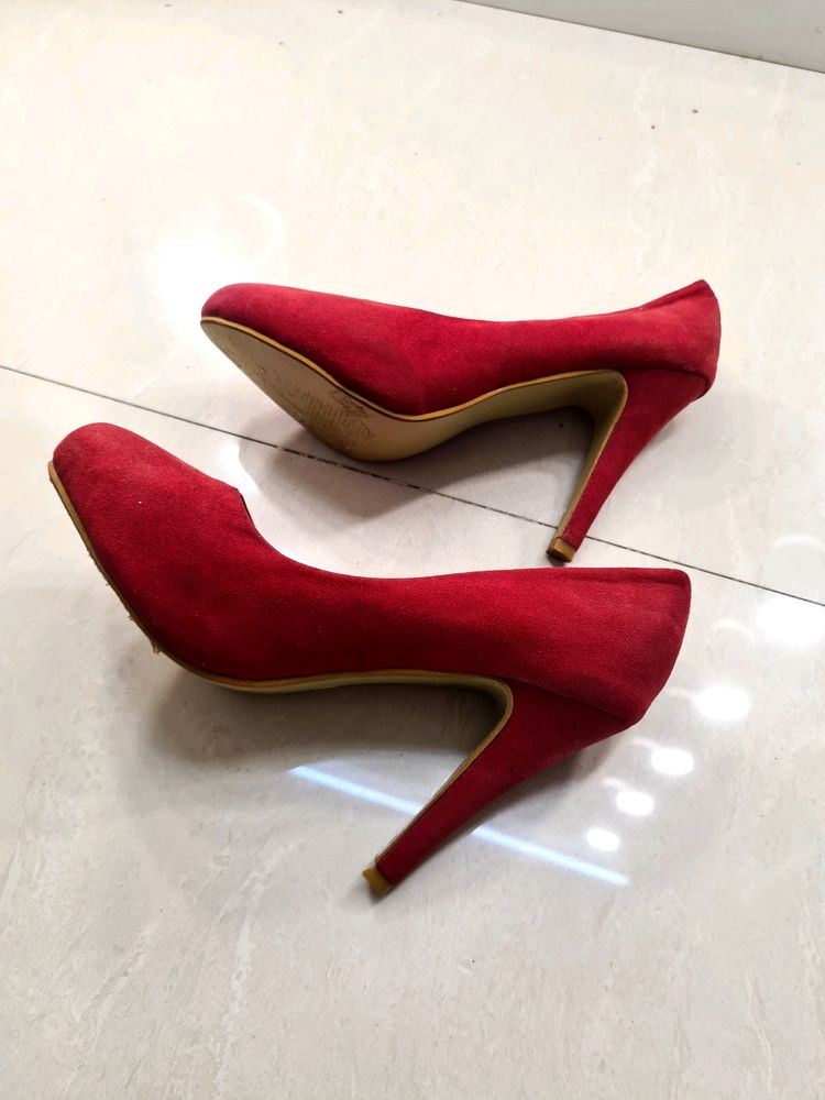 Red Suede Pumps