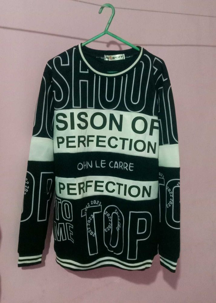 Black Printed Sweatshirt.