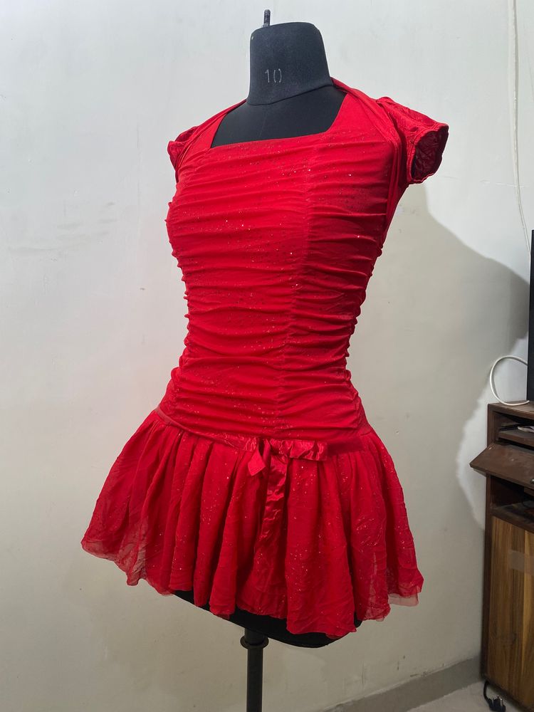 Red Ruched Dress