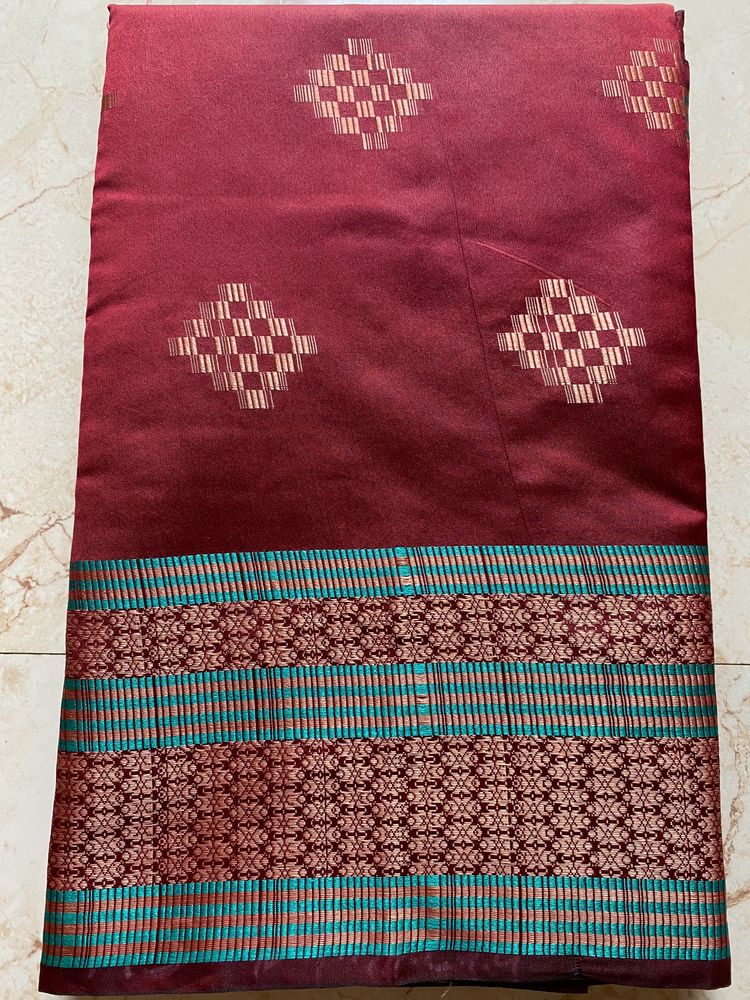 Brand New Cotton Silk Saree With Blouse Piece