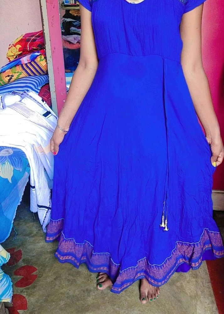 Blue Gown With Back Design