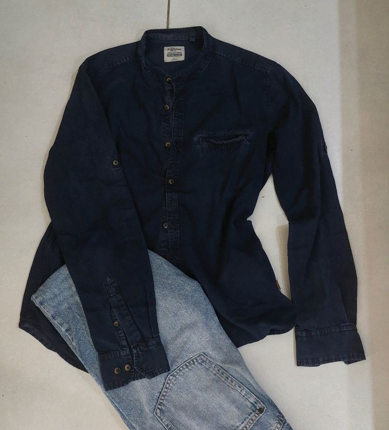 Oversized Navy Blue Shirt