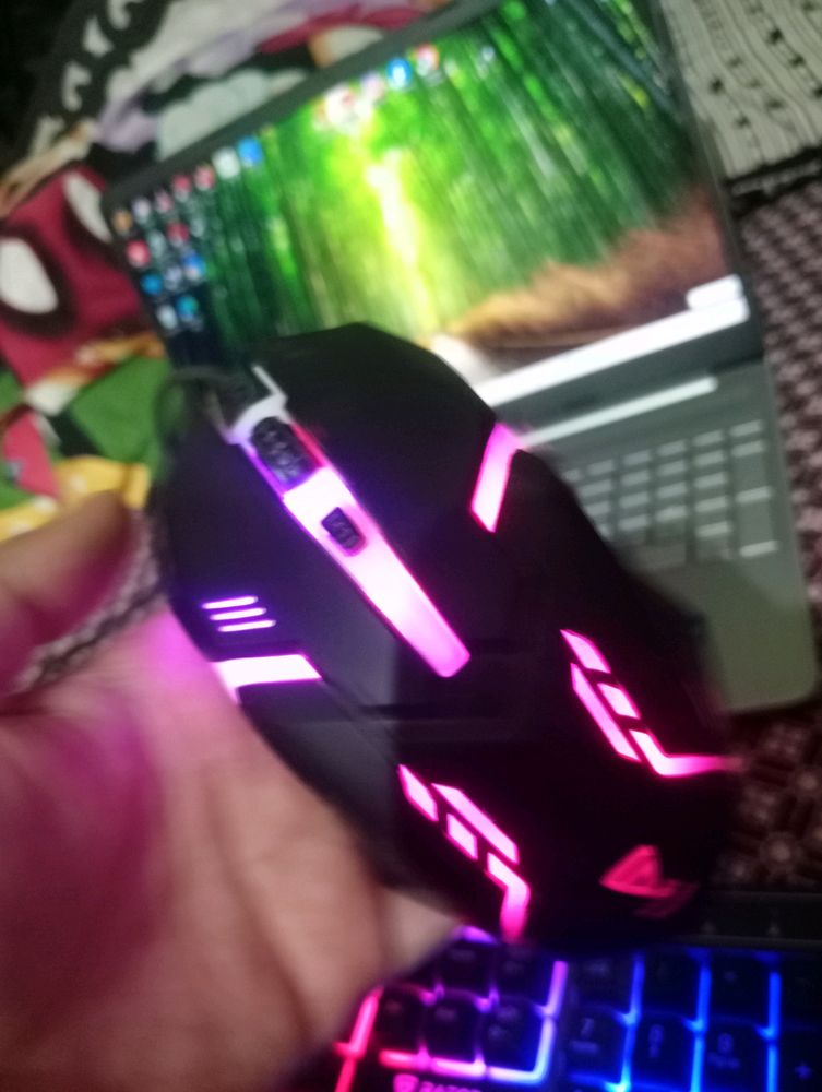 Gaming Led Backlghit Mouse USB Wires With Pad